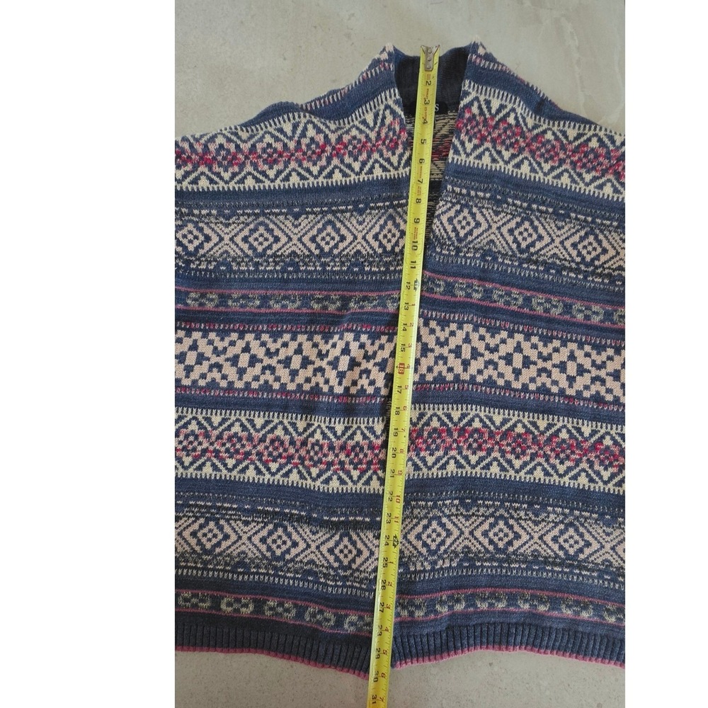 Chaps Women's Open Cardigan Blue Southwest‎ Western Boho Geometric Print SZ XL - Picture 7 of 11